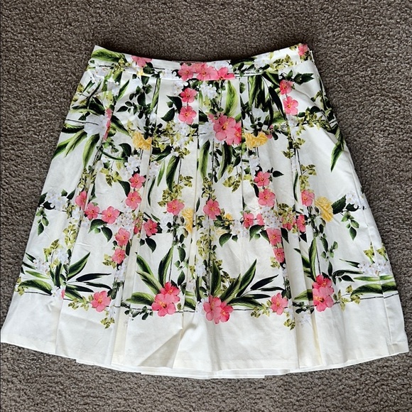 Talbots Dresses & Skirts - Talbots Pink and Green Pleated A-Line Resort Skirt